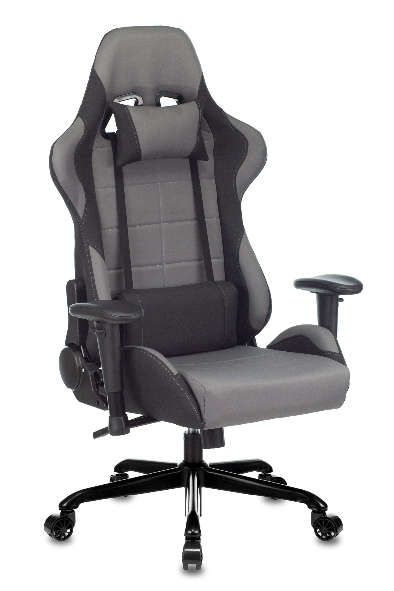 Кресло игровое Zombie 771N серый/черный с подголов. крестовина металл 771N/GREY-BL