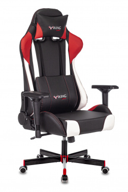 Кресло игровое Zombie VIKING TANK черный/красный/белый искусственная кожа с подголов. крестовина металл VIKING TANK RED