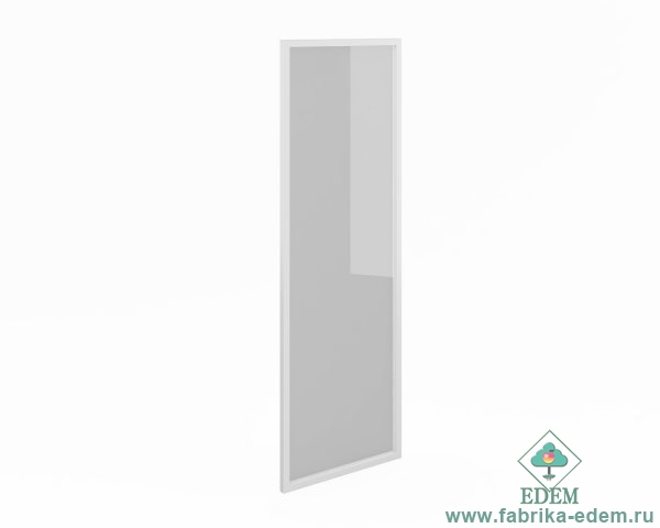 Дверь стеклянная "сатин" в алюминиевой рамке (1 шт.) V-4.4.1 (1148*383*18)