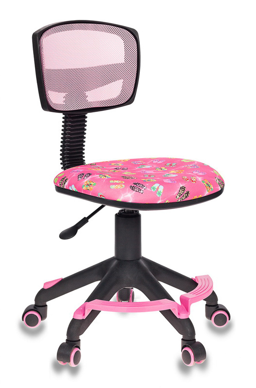 Кресло детское Бюрократ CH-299-F розовый сланцы сетка/ткань крестовина пластик подст.для ног CH-299-F/PK/FLIPFLOP (590*280*585)