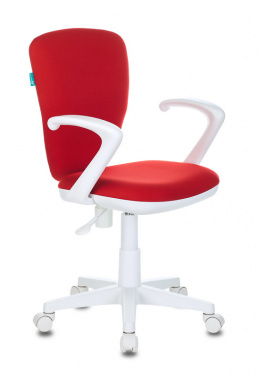 Кресло детское Бюрократ KD-W10AXSN красный 26-22 крестовина пластик пластик белый KD-W10AXSN/26-22 (590*280*585)