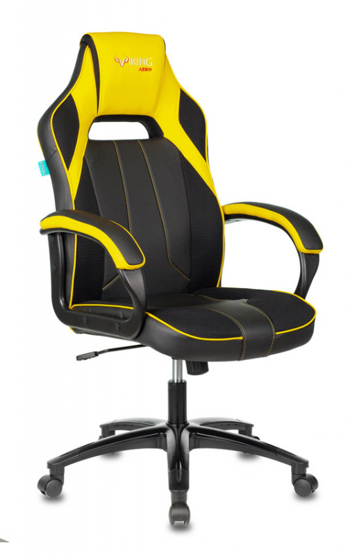 Кресло игровое Zombie VIKING 2 AERO черный/желтый искусств.кожа/ткань крестовина пластик VIKING 2 AERO YELLOW
