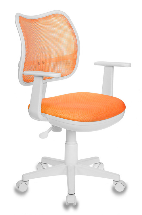 Кресло детское Бюрократ Ch-W797 оранжевый сиденье оранжевый TW-96-1 сетка/ткань крестовина пластик пластик белый CH-W797/OR/TW-96-1