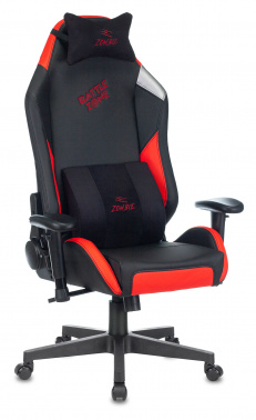 Кресло игровое Zombie HERO BATTLEZONE PRO черный/красный искусственная кожа с подголов. крестовина пластик HERO BATTLEZONE PRO