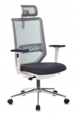 Кресло руководителя Бюрократ MC-W612N-H темно-серый TW-04 38-417 с подголов. крестовина металл хром пластик белый MC-W612N-H/DG/417G