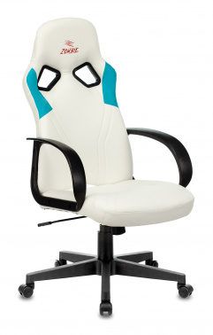 Кресло игровое ZOMBIE RUNNER белый/голубой искусственная кожа крестовина пластик ZOMBIE RUNNER WHITE