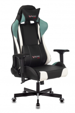 Кресло игровое Zombie VIKING TANK черный/серо-зелёный/белый искусственная кожа с подголов. крестовина металл VIKING TANK GREY