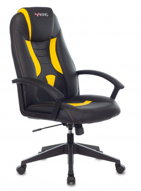 Кресло игровое Zombie VIKING-8 черный/желтый искусственная кожа крестовина пластик VIKING-8/BL+YELL