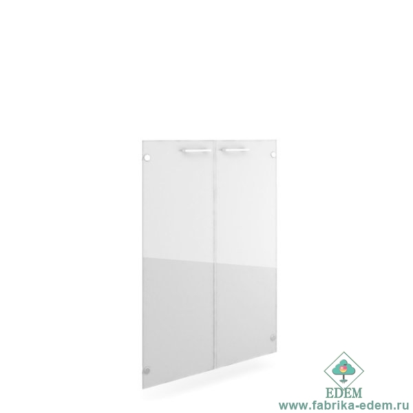Двери средние стеклянные прозрачные  (2 шт.) AL-4.3 (1063*790*4)