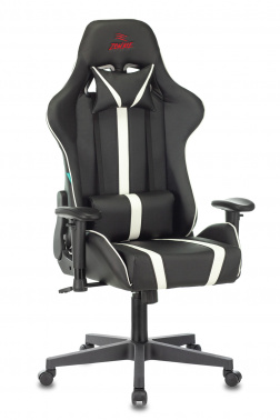 Кресло игровое Бюрократ VIKING ZOMBIE A4 чёрный/белый искусственная кожа с подголов. крестовина пластик VIKING ZOMBIE A4 WH