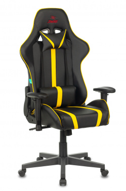 Кресло игровое Бюрократ VIKING ZOMBIE A4 чёрный/жёлтый искусственная кожа с подголов. крестовина пластик VIKING ZOMBIE A4 YEL