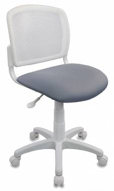 Кресло детское Бюрократ CH-W296NX белый TW-15 сиденье серый 15-48 сетка/ткань крестовина пластик пластик белый CH-W296NX/15-48