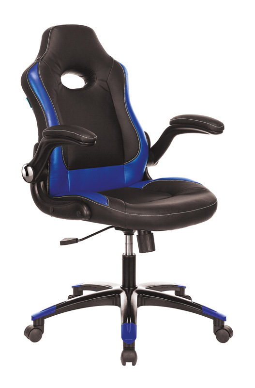 Кресло игровое Zombie VIKING-1N черный/синий искусственная кожа крестовина пластик VIKING-1N/BL-BLUE