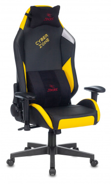 Кресло игровое Zombie HERO CYBERZONE PRO черный/желтый искусственная кожа с подголов. крестовина пластик HERO CYBERZONE PRO