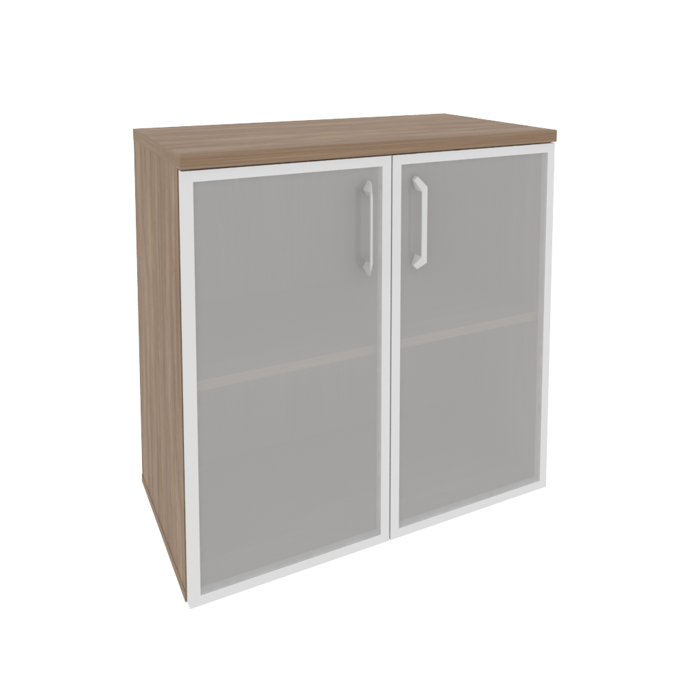 Шкаф низкий широкий (2 низких фасада стекло в раме) O.ST-3.2R (800*420*823)