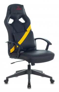 Кресло игровое ZOMBIE DRIVER чёрный/жёлтый искусственная кожа с подголов. крестовина пластик ZOMBIE DRIVER YEL