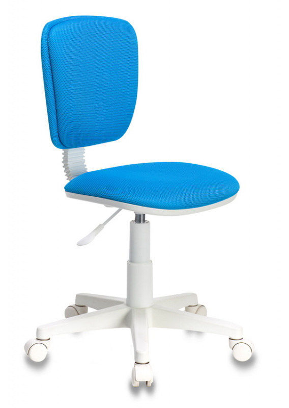 Кресло детское Бюрократ CH-W204NX голубой TW-55 крестовина пластик пластик белый CH-W204NX/BLUE