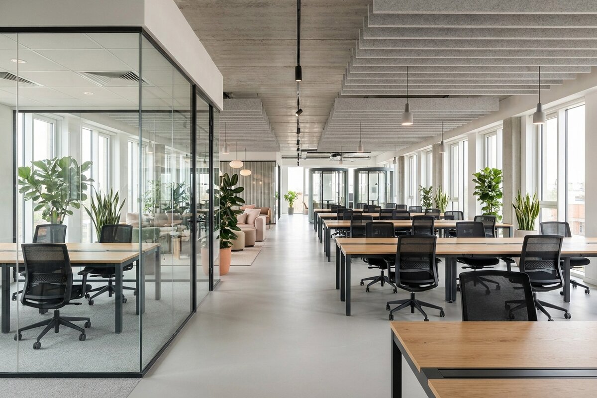Комплексное оформление open space офиса