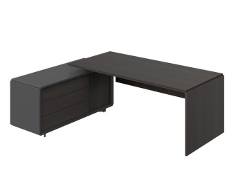 Рабочее место Стол с тумбой (3 ящика) и новым блоком розеток L 220x167x76,3