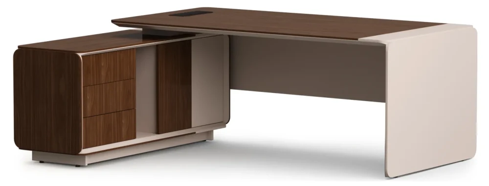 Стол руководителя с тумбой L, новый лючок 203x162x75.2