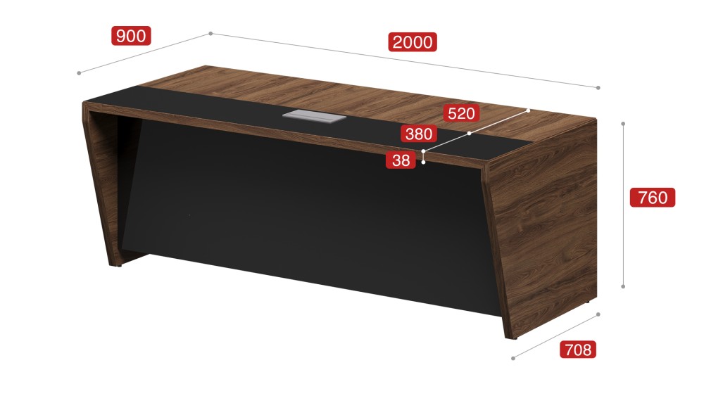Стол рабочий, новый блок розеток new 200x90x76