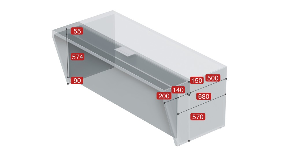 Стол рабочий, новый блок розеток new 200x90x76