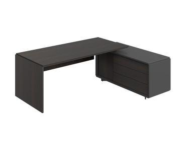 Рабочее место Стол с тумбой (3 ящика) без блока розеток R 220x167x76,3