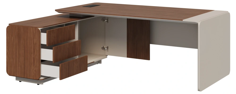 Стол руководителя с тумбой L, новый лючок 203x162x75.2