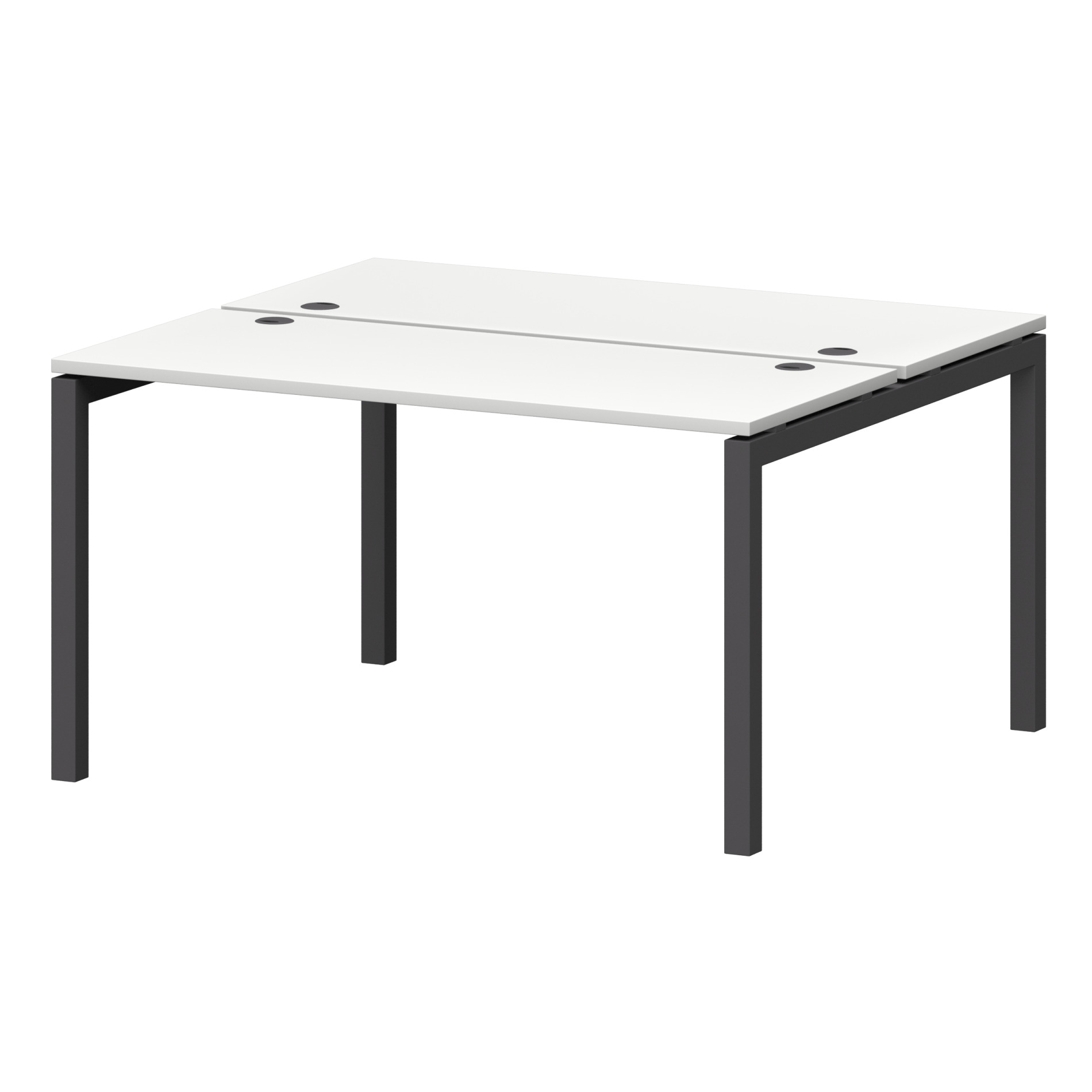 Бенч двойной СМС2-П-16К.120.Пр50 на м/каркасе белый/антрацит