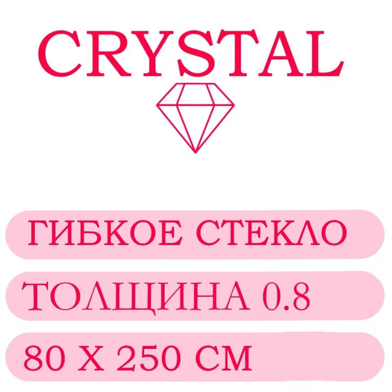 Гибкое стекло 80 Х 250 Толщина 0.8