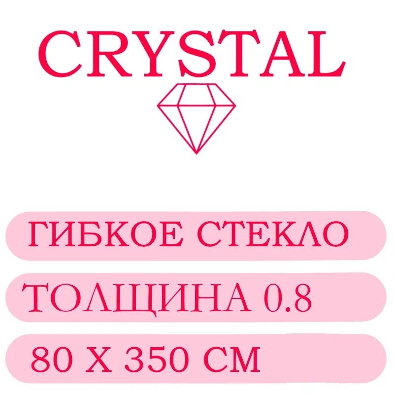 Гибкое стекло 80 Х 350 Толщина 0.8