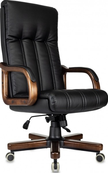 Кресло Бюрократ T-9932Walnut черный эко.кожа