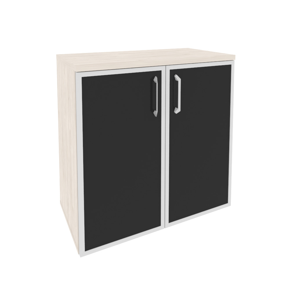 Onix Шкаф низкий широкий O.ST-3.2 R black Денвер Светлый/Стекло Black 800x420x823