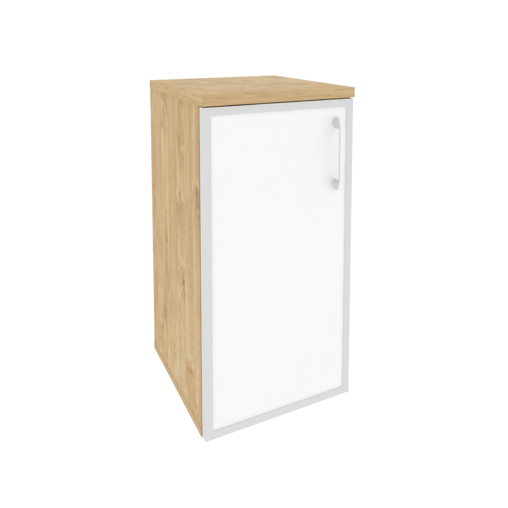 Onix Шкаф низкий узкий левый O.SU-3.2 R (L) white Тиквуд Светлый/Стекло White 400x420x823