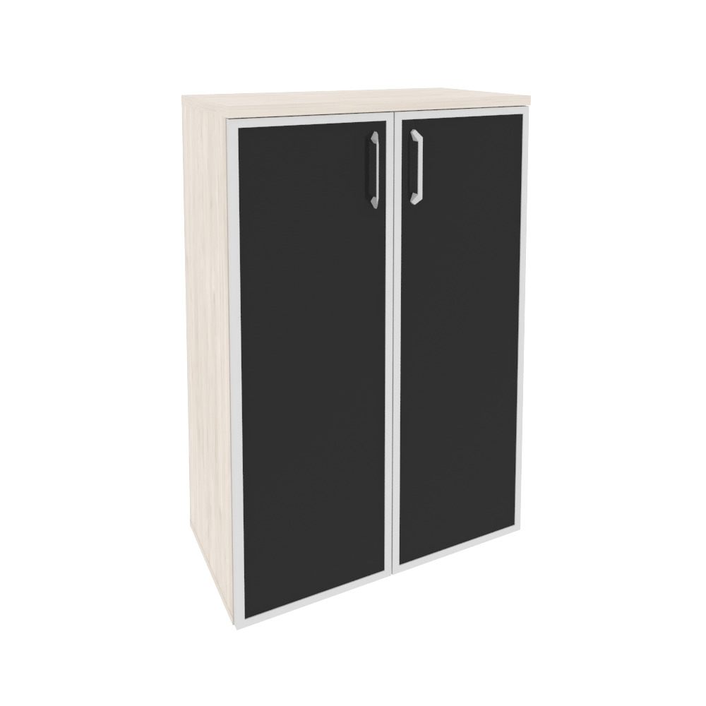 Onix Шкаф средний широкий O.ST-2.4 R black Денвер Светлый/Стекло Black 800x420x1207