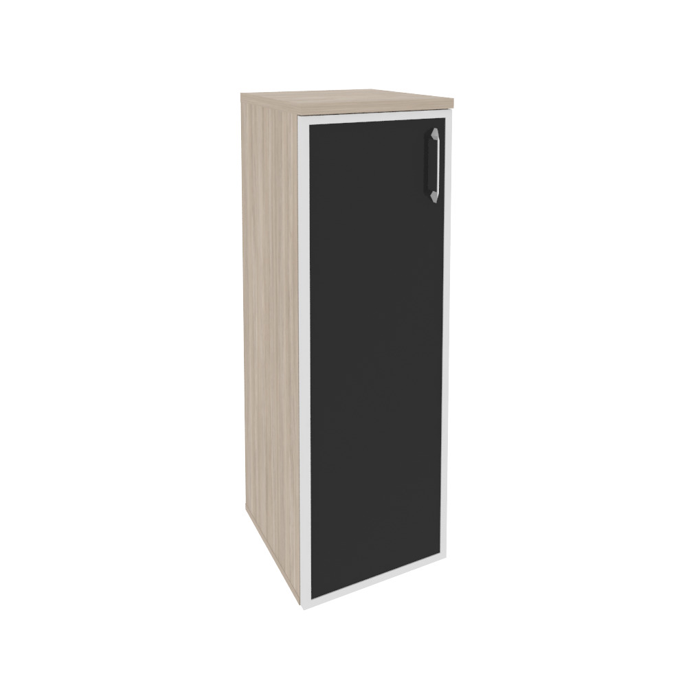 Onix Шкаф средний узкий левый O.SU-2.4 R (L) black Дуб Аттик/Cтекло Black 400x420x1207