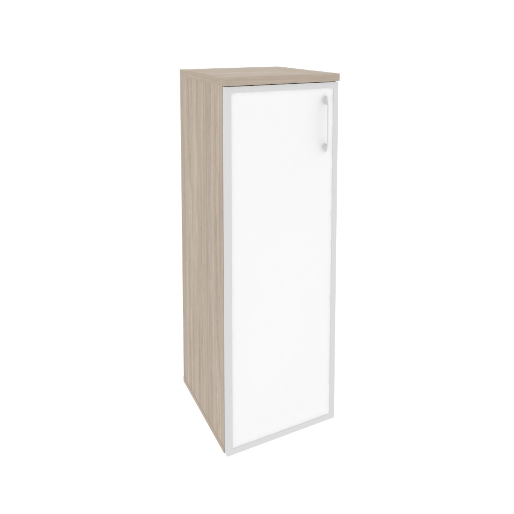 Onix Шкаф средний узкий левый O.SU-2.4 R (L) white Дуб Аттик/Стекло White 400x420x1207