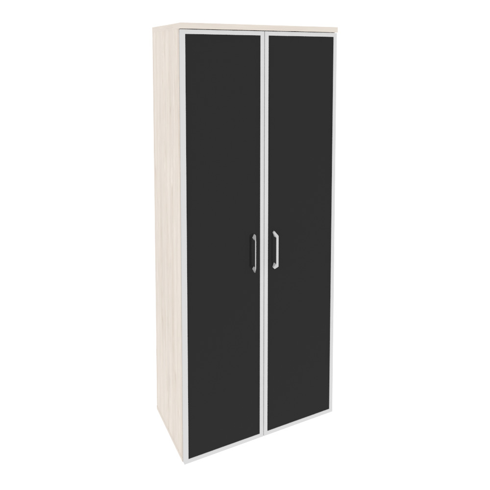 Onix Шкаф высокий широкий O.ST-1.10 R black Денвер Светлый/Стекло Black 800x420x1977