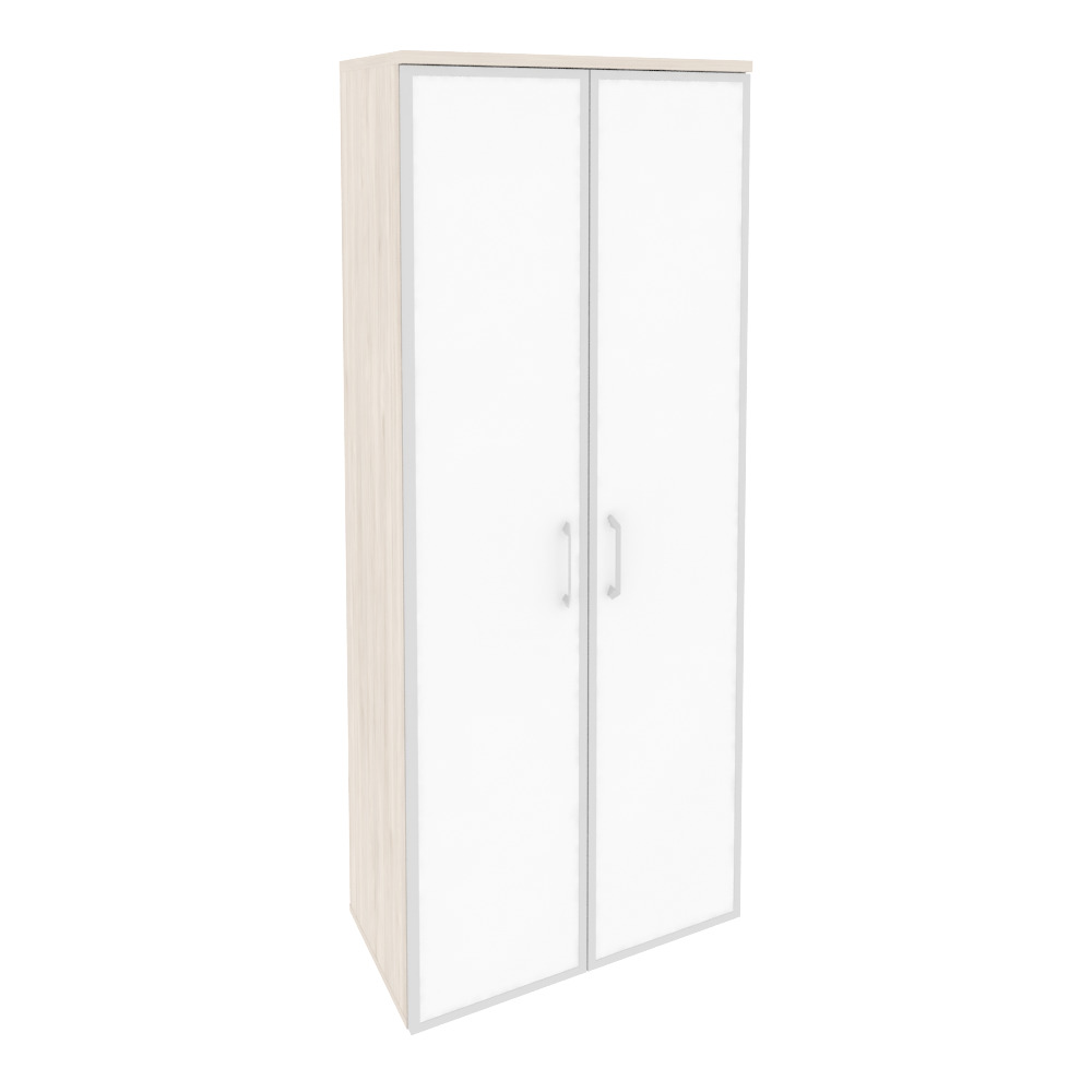 Onix Шкаф высокий широкий O.ST-1.10 R white Денвер Светлый/Стекло White 800x420x1977