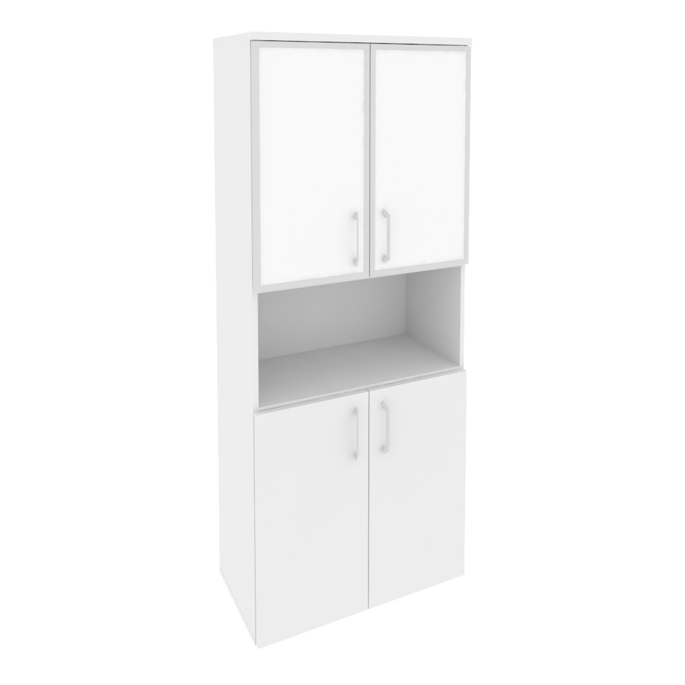 Onix Шкаф высокий широкий O.ST-1.4 R white Белый Бриллиант/Стекло White 800x420x1977