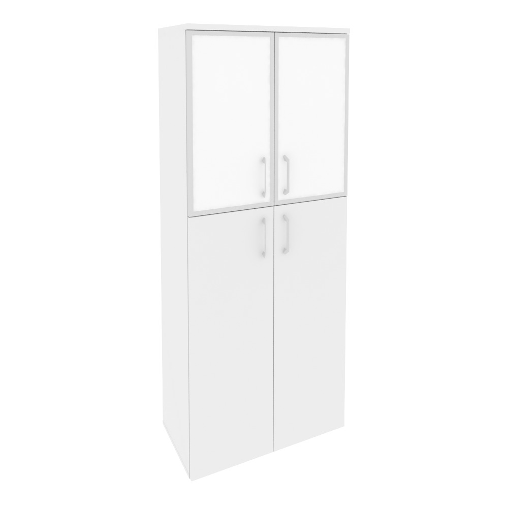 Onix Шкаф высокий широкий O.ST-1.7 R white Белый Бриллиант/Стекло White 800x420x1977