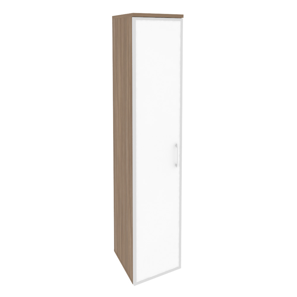 Onix Шкаф высокий узкий левый O.SU-1.10 R (L) white Дуб Аризона/Стекло White 400x420x1977