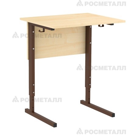 Стол ученический регулируемый 1-местный на прямоугольной трубе