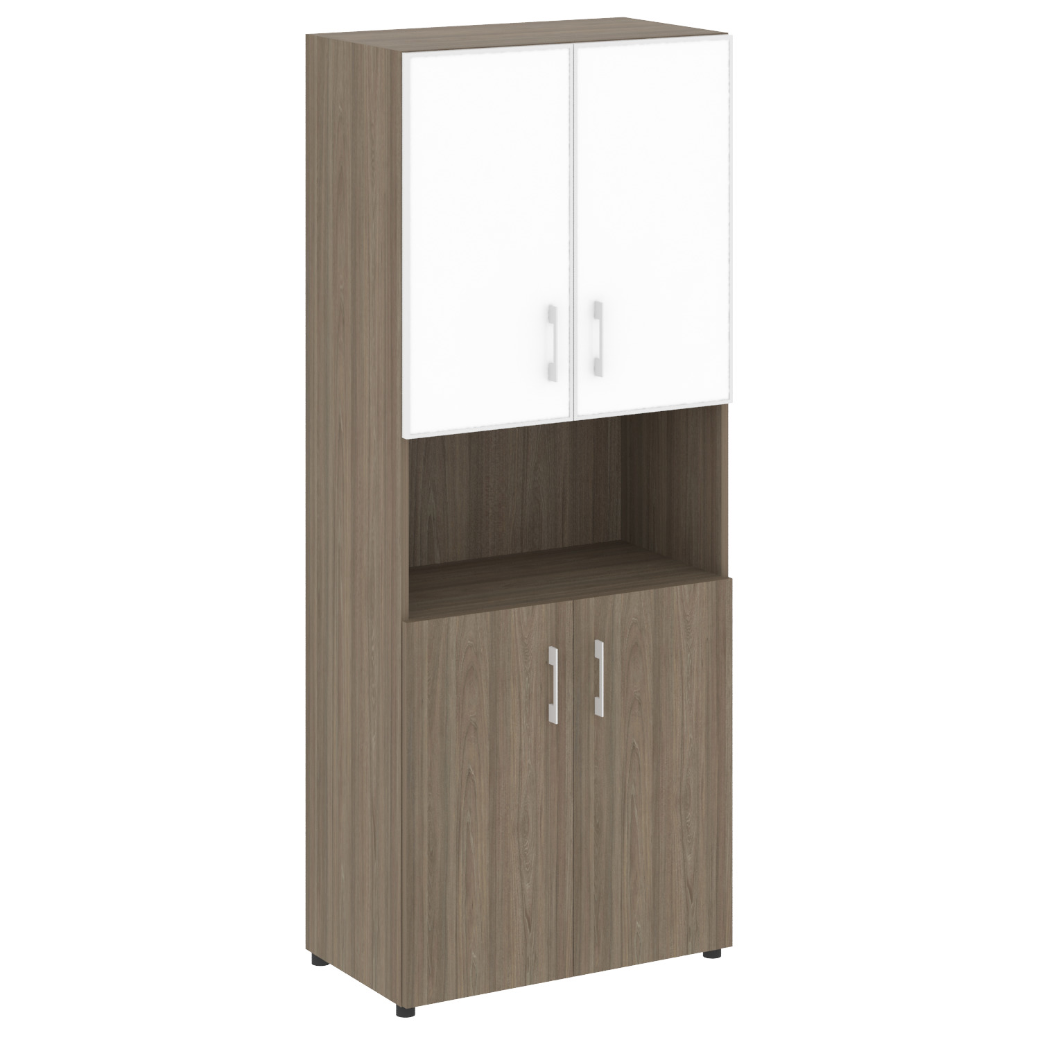 Yalta Шкаф LT.ST-1.4 R white Вяз Благородный/Стекло White 800x450x1987